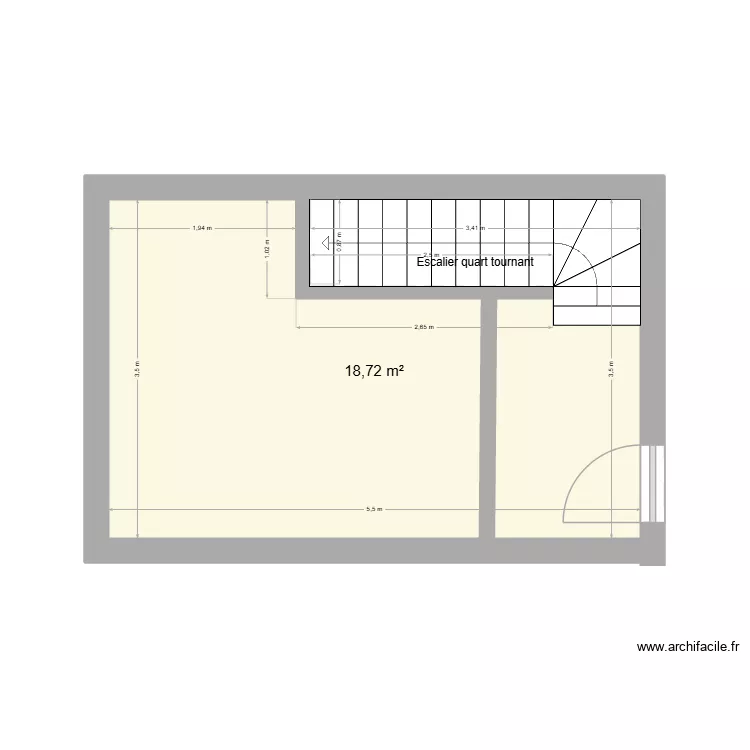 rdc. Plan de 1  et 19 m²