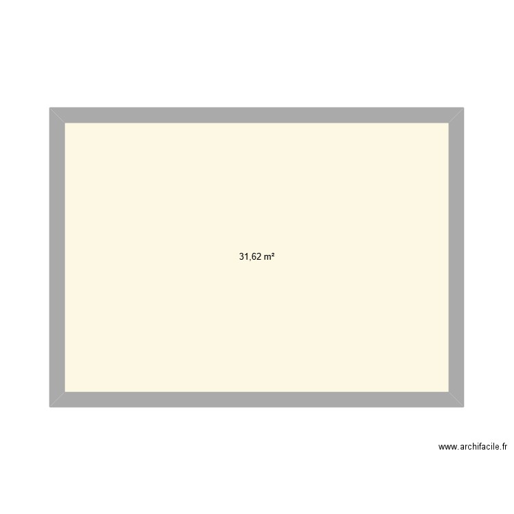 etage. Plan de 1 pièce et 32 m2