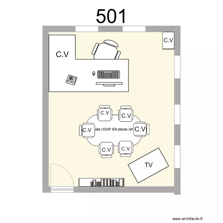 Bureau 501 - V.CARR&Eacute; V2. Plan de 