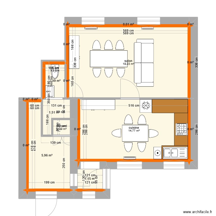 jean marc. Plan de 18 pièces et 45 m2