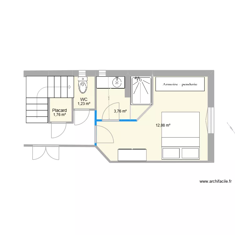 Toby et Chloé V1 sb+chambre. Plan de Toby et Chloé V1 sb+chambre. Plan de