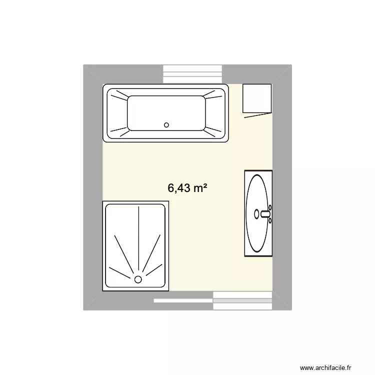 projet sub. Plan de 1 pièce et 6 m²