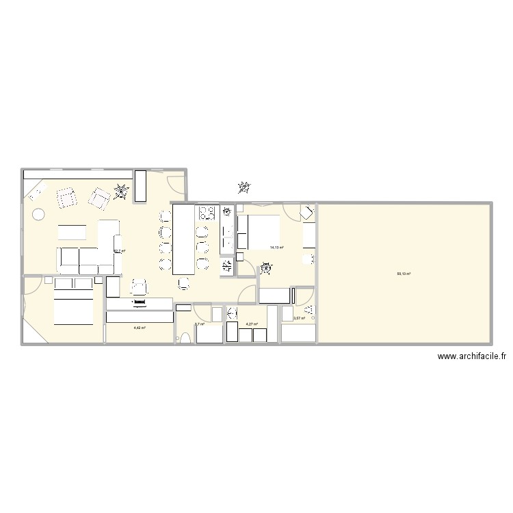 Lavatères 2. Plan de 7 pièces et 143 m2