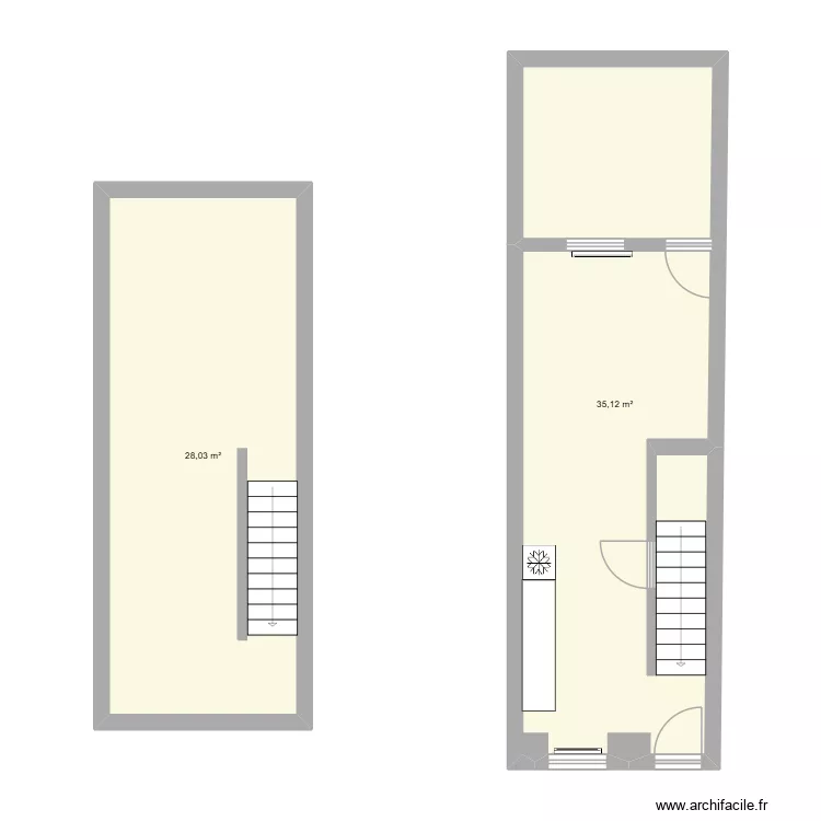 Maison. Plan de 2 et 63 m² Maison. Plan de 2 et 63 m²