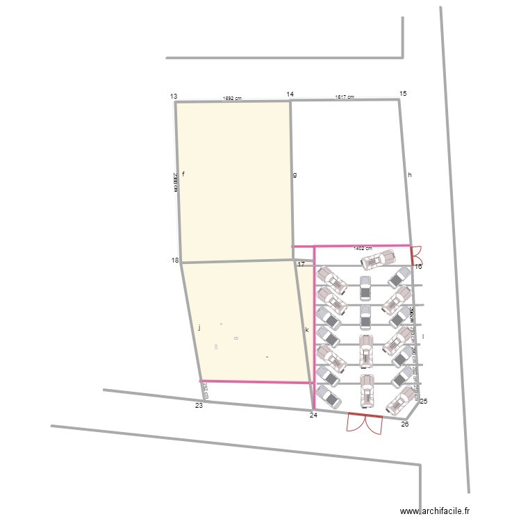 Amenaement gildas parcelle. Plan de 4 pièces et 698 m2