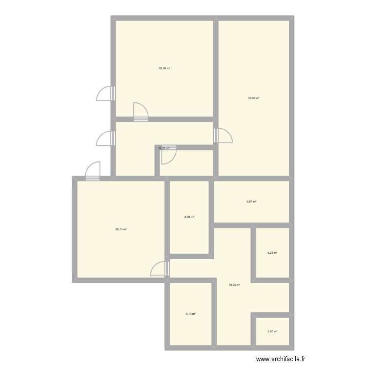 IPIDV. Plan de 10 pièces et 158 m2