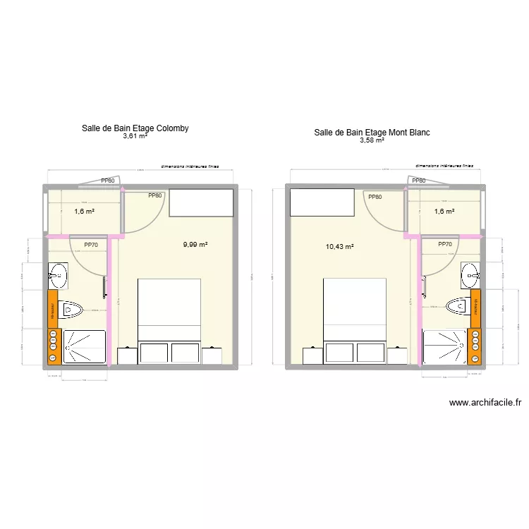 20260113 Salle de Bain Etage Colomby et Mont Blanc. Plan de 6 et 31 m² 20260113 Salle de Bain Etage Colomby et Mont Blanc. Plan de 6 et 31 m²