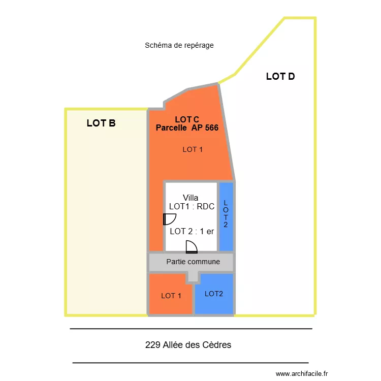 TERRAIN v0. Plan de 7  et 104 m²