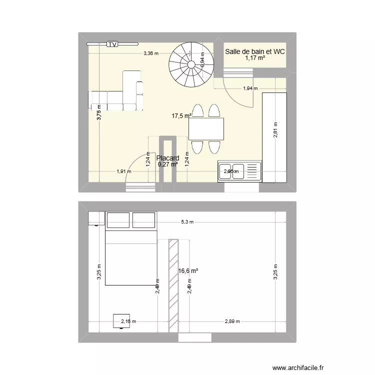 appartement Jezainville. Plan de 4  et 36 m²