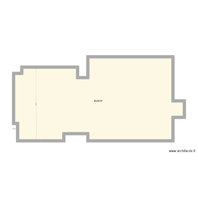 vadella. Plan de 1 pièce et 63 m2