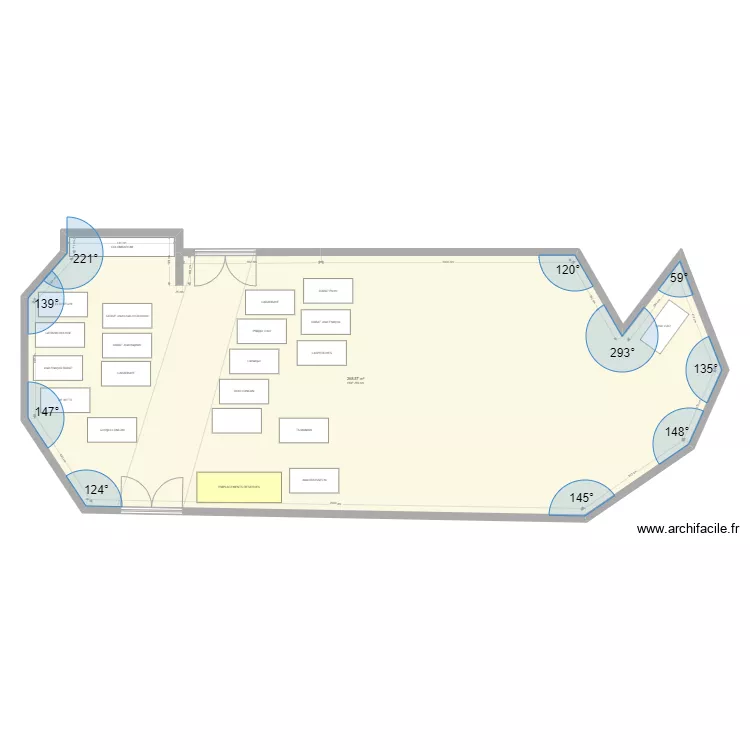 Cimeti&egrave;re de Marsas  concessions. Plan de 1 Pièce et 269 m²