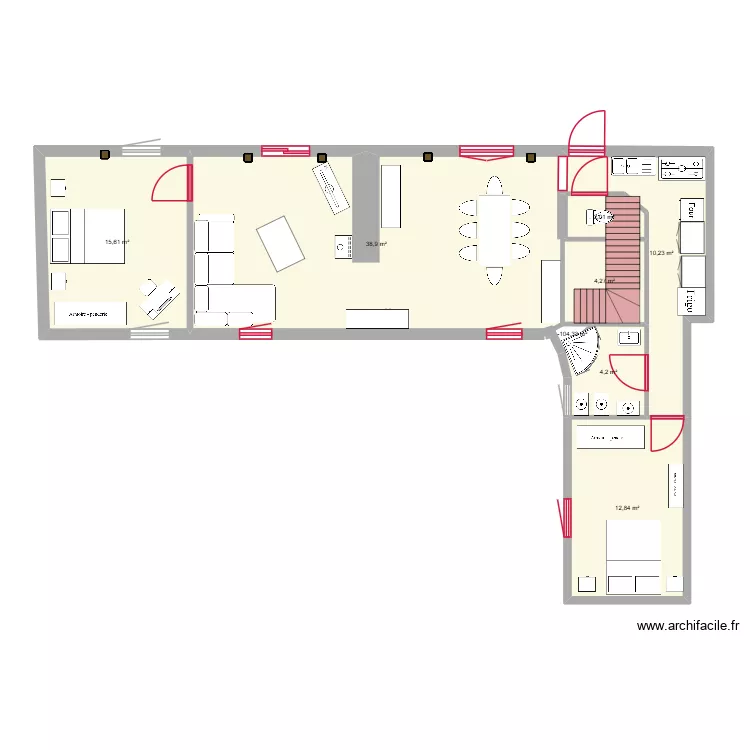 plan brut courte cav&eacute;e 2 EME VERSION. Plan de 