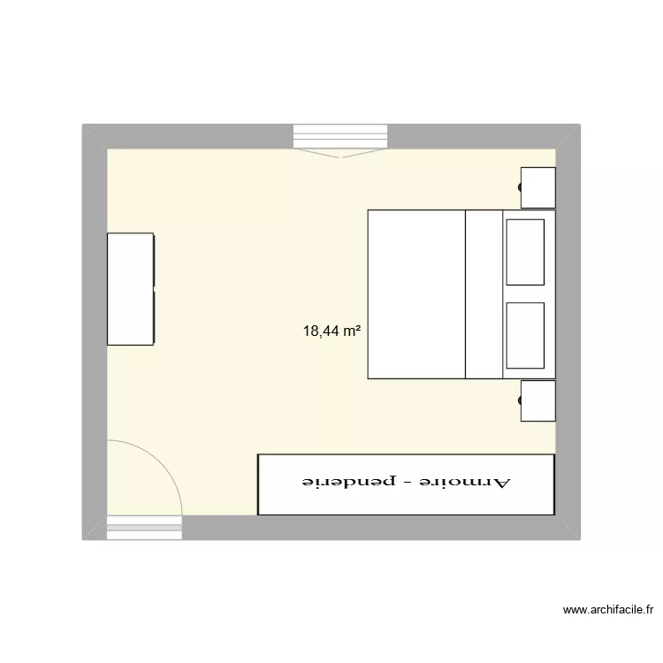 Chambre du bas de Luigi et Gabrielle. Plan de 