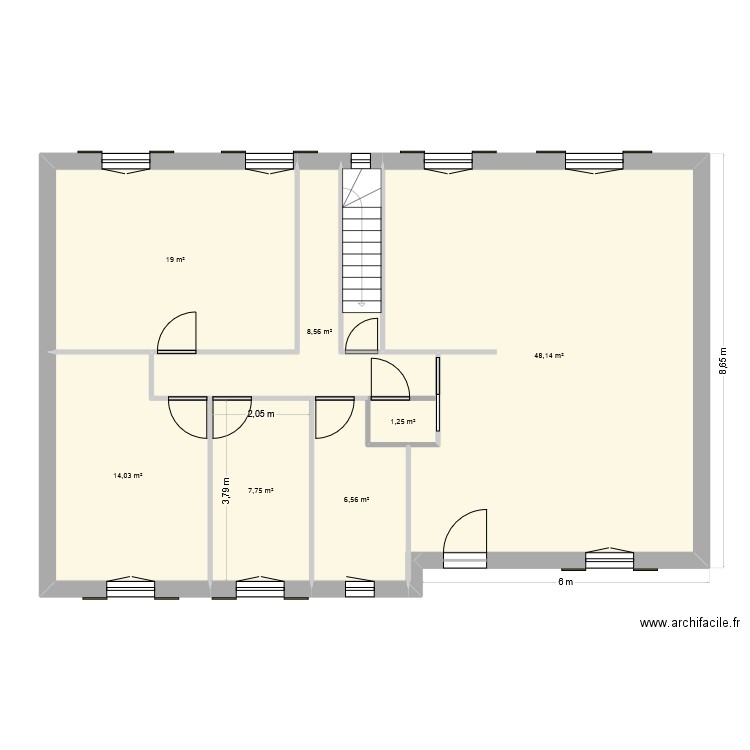 Modif chambre. Plan de 8 pièces et 108 m2
