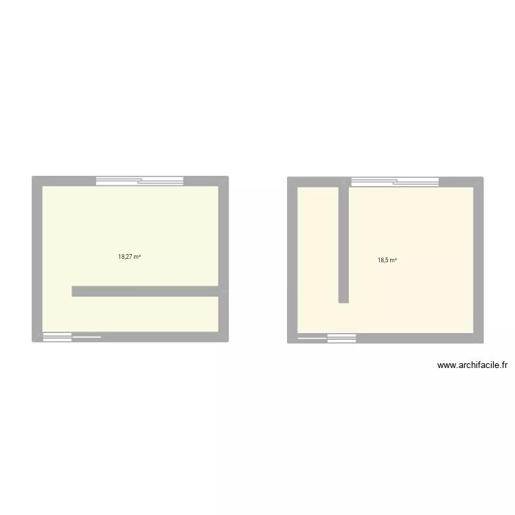 Chambre sonia. Plan de 2  et 37 m²