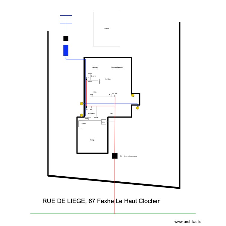 voyous. Plan de 1 pièce et 28 m2