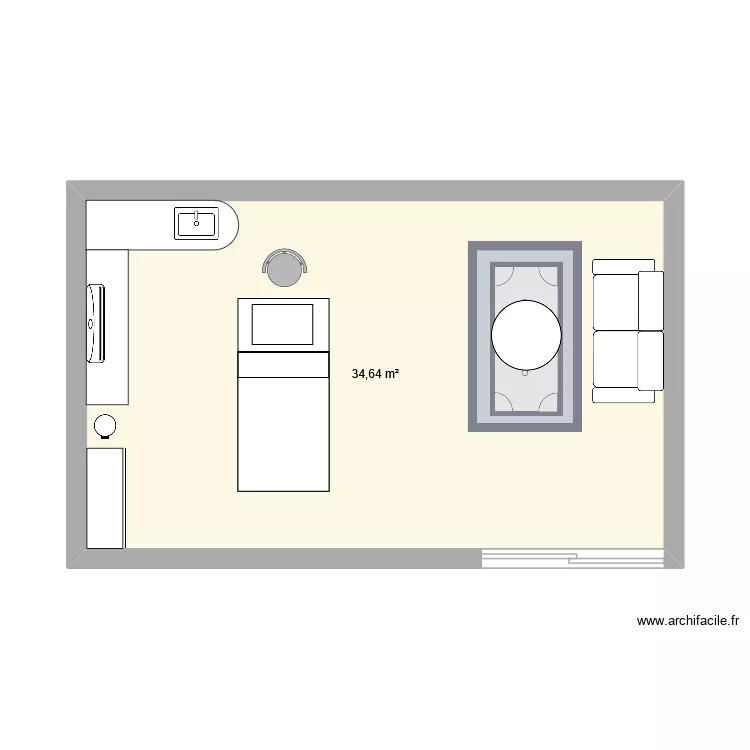 soin. Plan de 1  et 35 m²