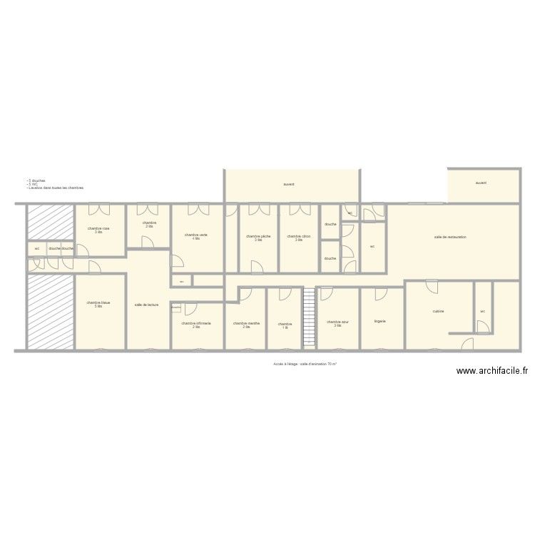 87G6602. Plan de 29 pièces et 337 m2