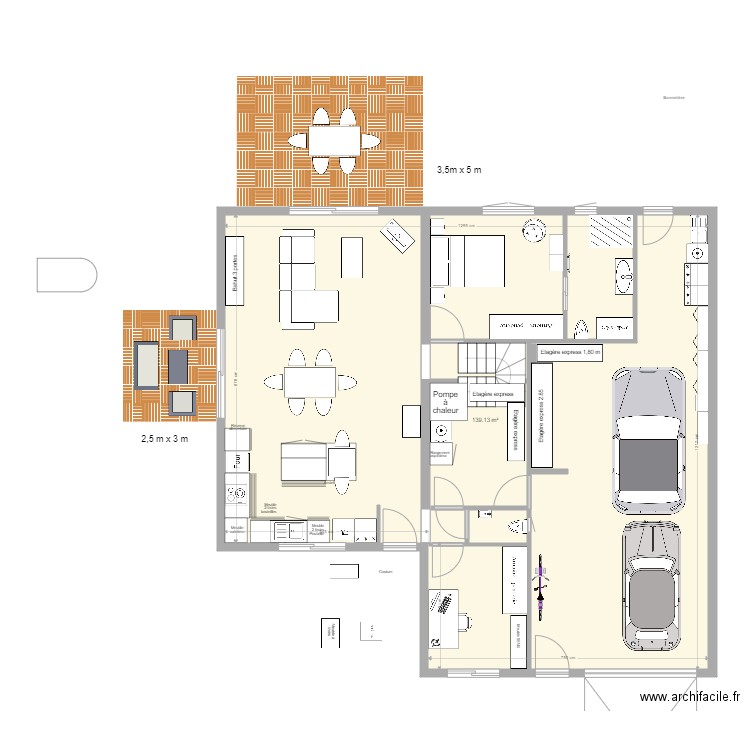 MA MAISON Globale bahut ds salon. Plan de 1 pièce et 139 m2