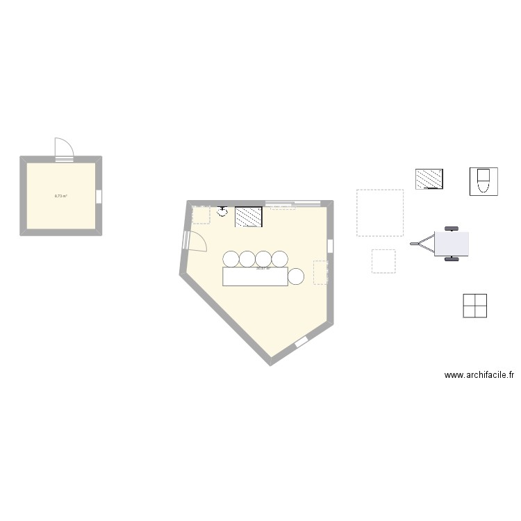 test 1. Plan de 2 pièces et 40 m2