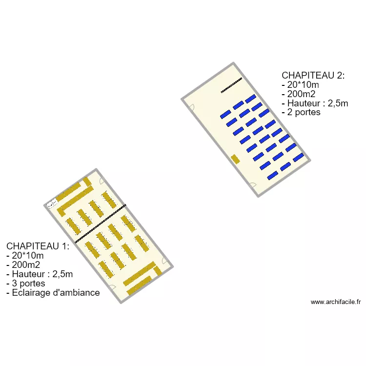 RAF25 - DIGNE CHAPITEAUX. Plan de 