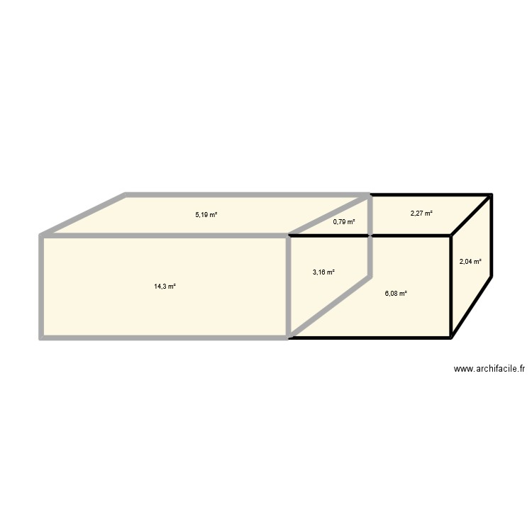 terrasse mobil home. Plan de 7 pièces et 34 m2