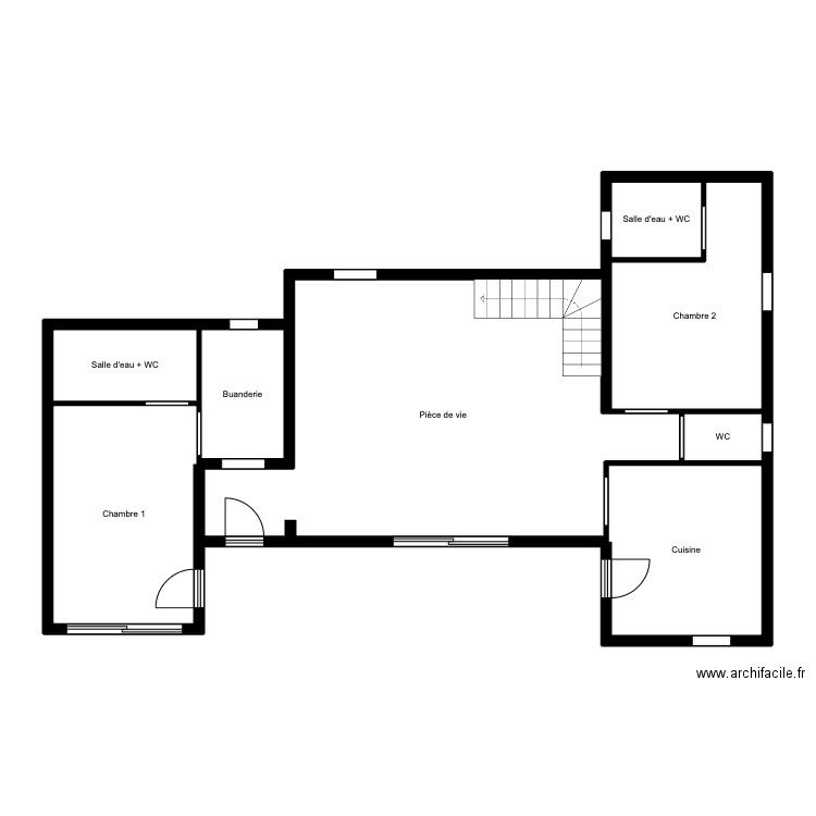 TOUSSAINT. Plan de 8 pièces et 88 m2