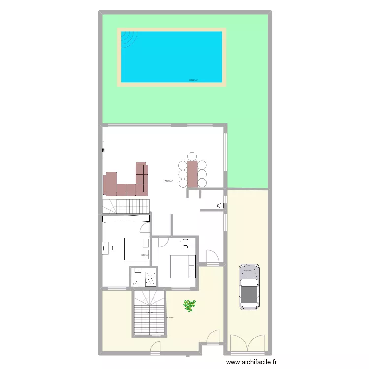 Plan masion Hammamet. Plan de 