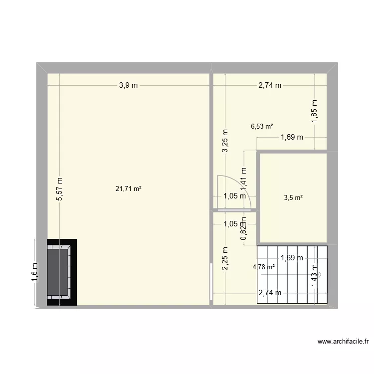 laureau rez jardin. Plan de 4  et 37 m²