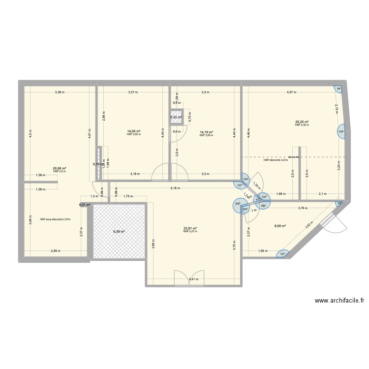 Cabinet chir Ambroise. Plan de 10 pièces et 120 m2