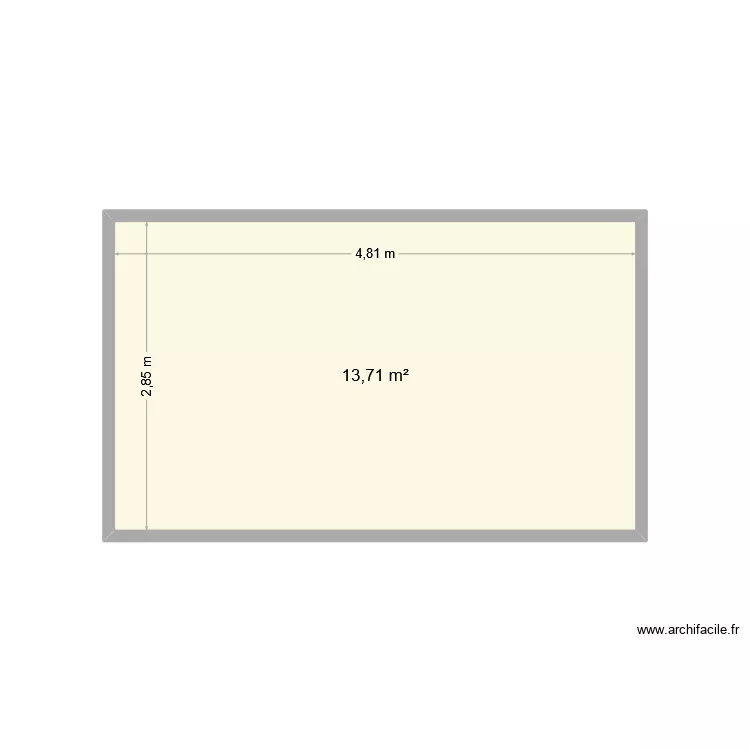 Maison couper. Plan de 1  et 14 m²