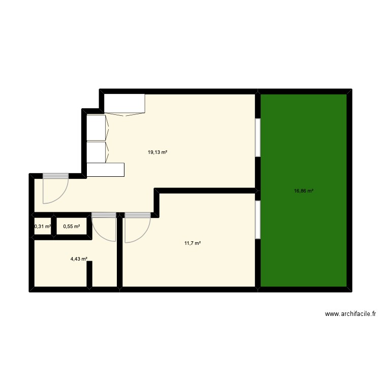 villa toccata. Plan de 6 pièces et 53 m2