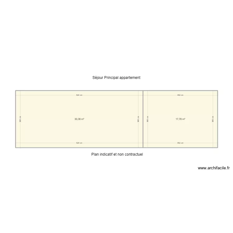 sejour principal appartement . Plan de 
