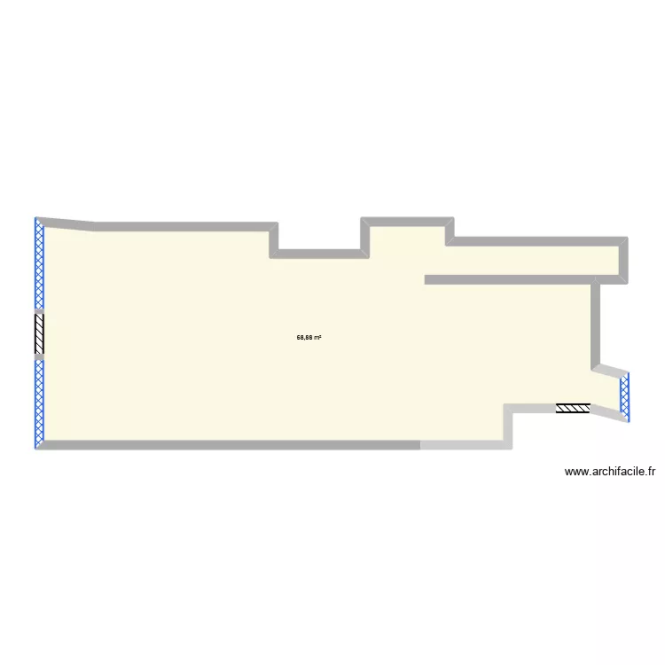Fay. Plan de 1 pièce et 69 m² Fay. Plan de 1 pièce et 69 m²