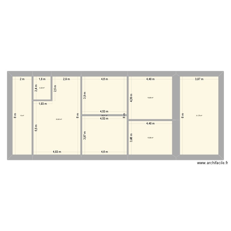 maison Mugnier 2. Plan de 7 pièces et 157 m2