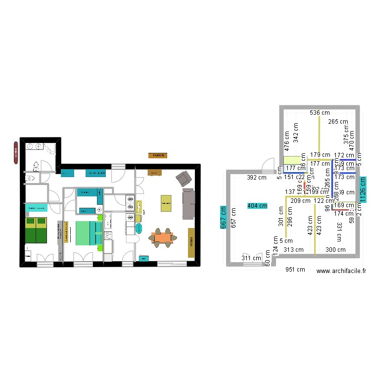 MEZE  BELLEVILLE. Plan de 9 pièces et 169 m2