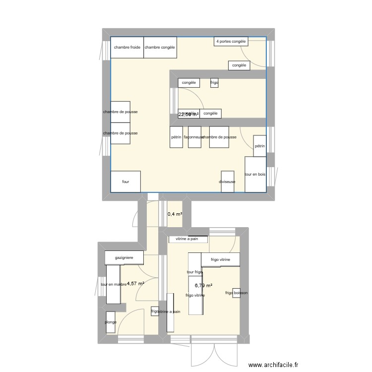 oui mon labo . Plan de 4 pièces et 34 m2