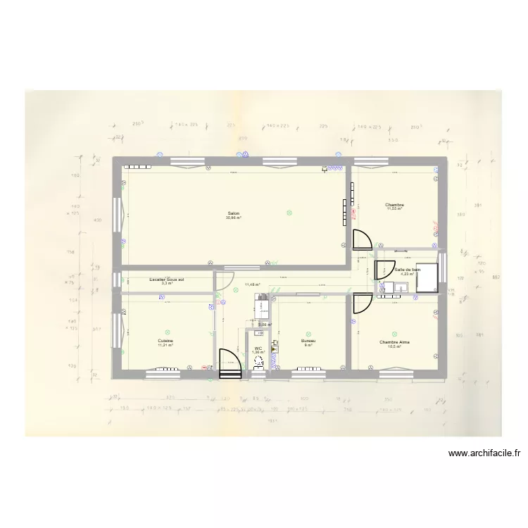 STLeonard modif toilettes et bureau. Plan de 16 et 305 m² STLeonard modif toilettes et bureau. Plan de 16 et 305 m²