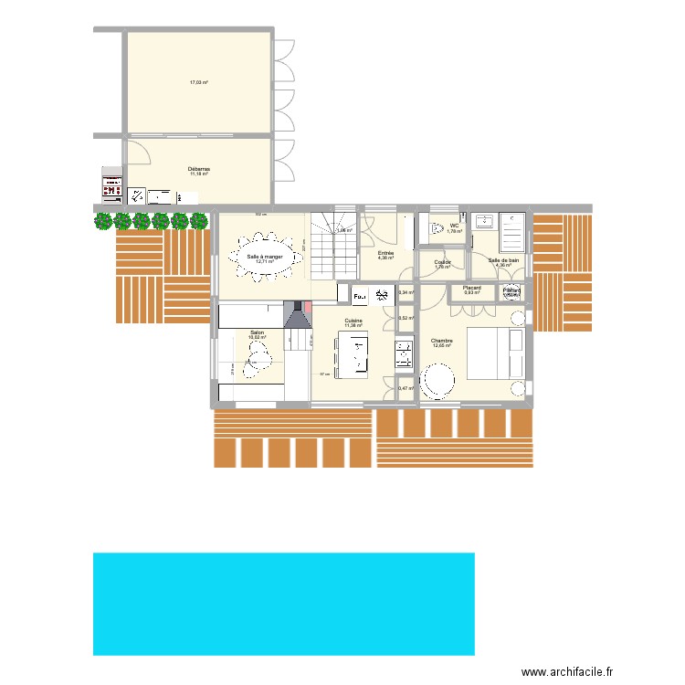 Grange2. Plan de 29 pièces et 221 m2