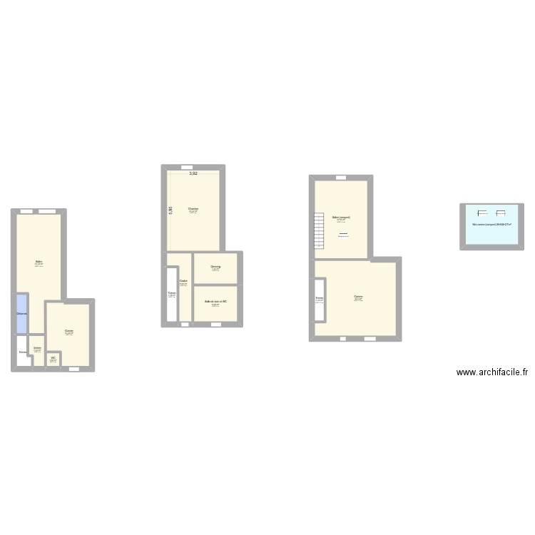Drevon. Plan de 15 pièces et 167 m2