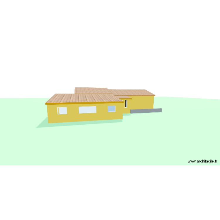 Extension + extérieur - sans escalier + Fenètres - avec murs intérieurs- V4. Plan de 5 pièces et 124 m2