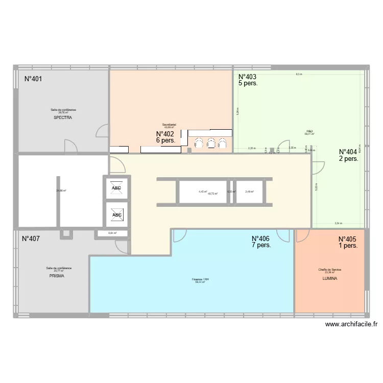 &Eacute;tage 4_Gare 25. Plan de 14  et 335 m²