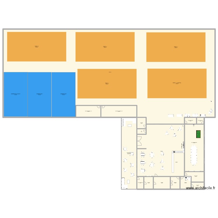 smash padel V2. Plan de 17 pièces et 2771 m2