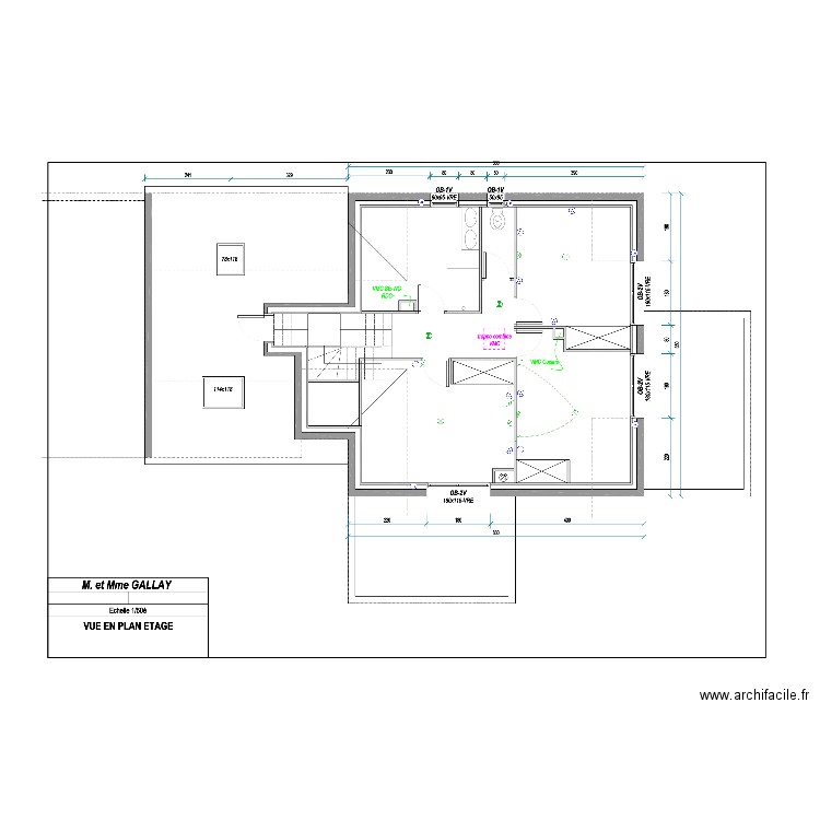 plan étage. Plan de 0 pièce et 0 m2