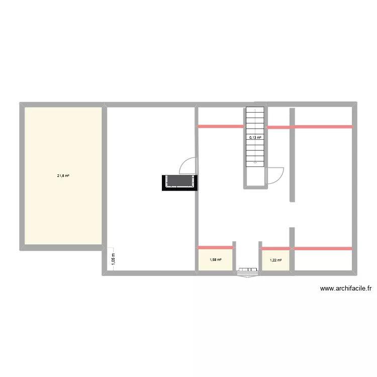 Stephenson etage. Plan de 4 pièces et 25 m²