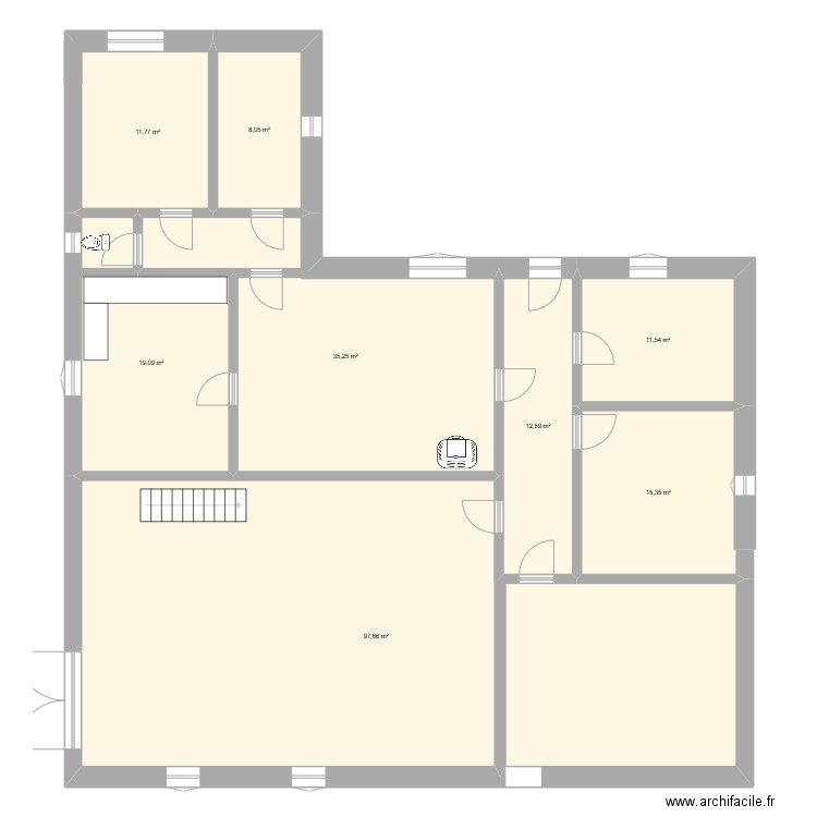 MARCELLUS. Plan de 8 pièces et 211 m2
