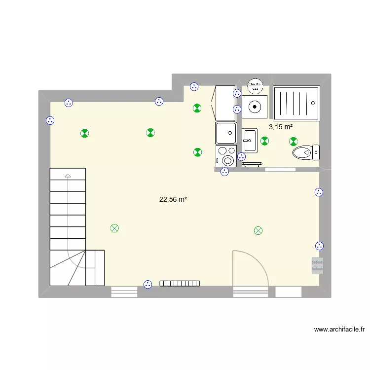 appart 25 m&sup2;. Plan de 