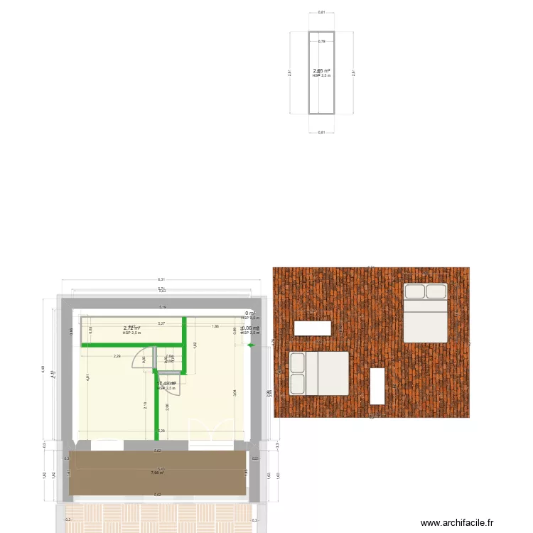 GUERINIERE avant. Plan de 6 et 22 m² GUERINIERE avant. Plan de 6 et 22 m²