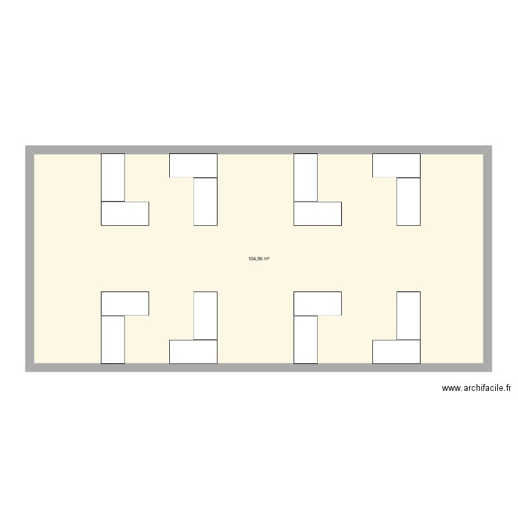 salle techno 114. Plan de 1 pièce et 105 m2