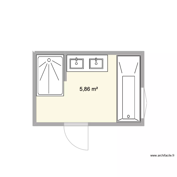 Salle de Bain 2 Mezos. Plan de 1 et 6 m² Salle de Bain 2 Mezos. Plan de 1 et 6 m²